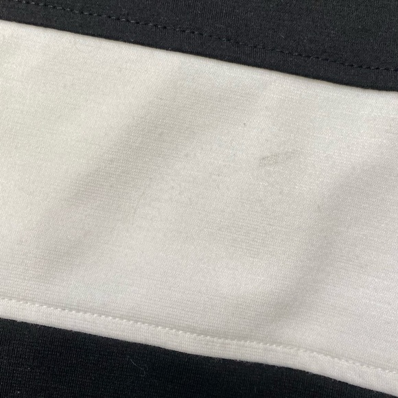 Sandro Jersey Mini Skirt Striped Colorblock Black & White Stretch 12 Large - Picture 4 of 9